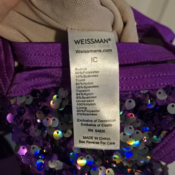 ✨ Purple Sequin Girls Dance Costume – Skirted Leotard w/ Heart Detail ✨ - Picture 5 of 5